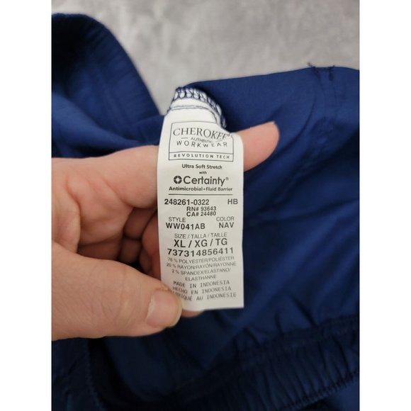 Navy Cherokee Scrubs WW Revolution Tech Pant WW041AB Antimicrobial XL 31 inseam - Picture 5 of 6